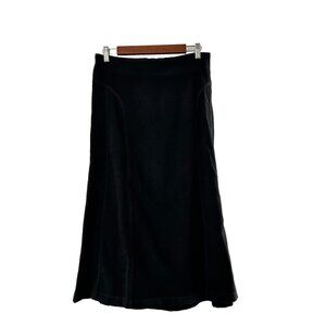 Mainstreet Blues Womens Black Elastic Waist Midi Skirt 14W Faux Suede Western